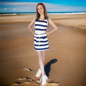 NEW Striped dress summer dress nautical dressed blue white dress summer sundress